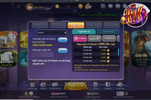Nạp Rikvip bằng thẻ cào có an toàn không?